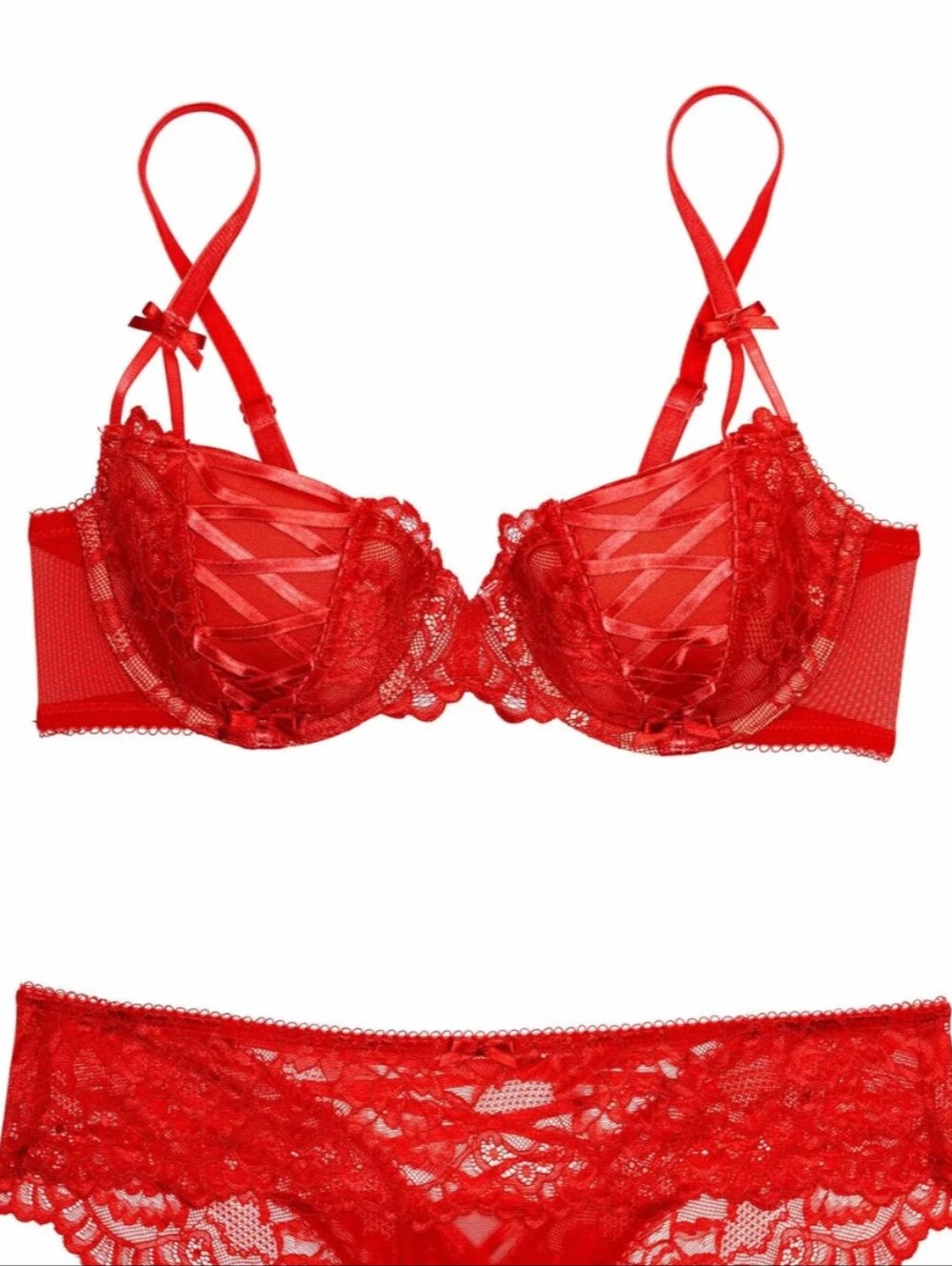 Adore Me Scarlet Red Lace Balconette Bra Size 32DDD‎